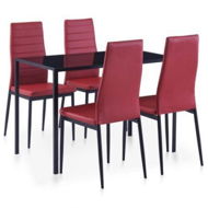 Detailed information about the product Five Piece Dining Set Wine Red