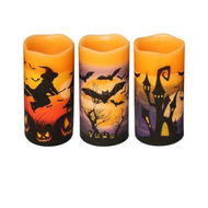 Detailed information about the product Flameless Flickering Candles Battery Operated With 6-Hour Timer Halloween Decor Candles For Kids (3 Pcs)