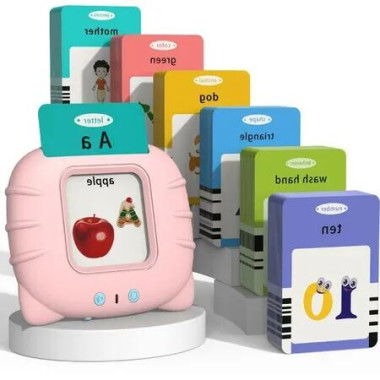 Flash Talking Cards with ABCs, 123s, Sight Words, and More (255 Cards, 510 Sides) in a Giftable Pink Package