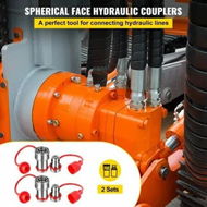 Detailed information about the product Flat Face Hydraulic Couplers 1/2 inch Body 1/2 inch NPT Thread Skid Steer Quick Connect Couplings 4061 PSI Hydraulic Fittings 2 Sets Hydraulic Couplers