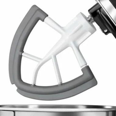 Flex Edge Beater Kitchenaid Mixer Accessory Tilt Head Stand 4.5-5 Quart Bowls Silicone Edges White Kitchen Baking Tool Efficient Mixing