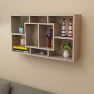 Detailed information about the product Floating Wall Display Shelf 8 Compartments Oak Colour