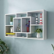 Detailed information about the product Floating Wall Display Shelf 8 Compartments White