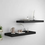 Detailed information about the product Floating Wall Shelves 2 pcs Black 60x23.5x3.8 cm MDF