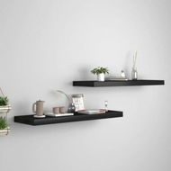 Detailed information about the product Floating Wall Shelves 2 pcs Black 80x23.5x3.8 cm MDF