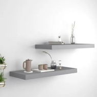 Detailed information about the product Floating Wall Shelves 2 pcs Grey 60x23.5x3.8 cm MDF