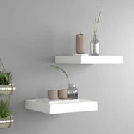 Detailed information about the product Floating Wall Shelves 2 pcs White 23x23.5x3.8 cm MDF