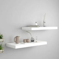 Detailed information about the product Floating Wall Shelves 2 pcs White 60x23.5x3.8 cm MDF