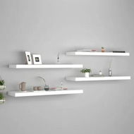 Detailed information about the product Floating Wall Shelves 4 pcs White 90x23.5x3.8 cm MDF