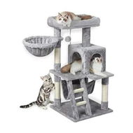 Detailed information about the product Floofi 104cm Plush Cat Condo Cat Tree Light Grey