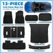 Floor Mats for Tesla 2025 2026 Model Y Juniper 13PCS All Weather TPE Cargo Backrest Boot Trunk Liners Door Sill Guards Carpet Set RHD Car Accessories. Available at Crazy Sales for $199.90