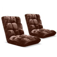 Detailed information about the product Floor Recliner Folding Lounge Sofa Futon Couch Folding Chair Cushion Coffee X2