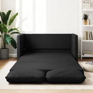 Detailed information about the product Floor Sofa Bed 2-in-1 Black 112x174x55 cm Faux Leather