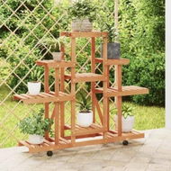 Detailed information about the product Flower Stand with Wheels 110x25x101 cm Solid Wood Fir