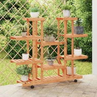 Detailed information about the product Flower Stand with Wheels 110x25x115 cm Solid Wood Fir