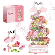 Detailed information about the product Flowers Music Box Building Block Kit with Light-713PCS Decoration Rotating Set Gifts for Kids Ages 6+