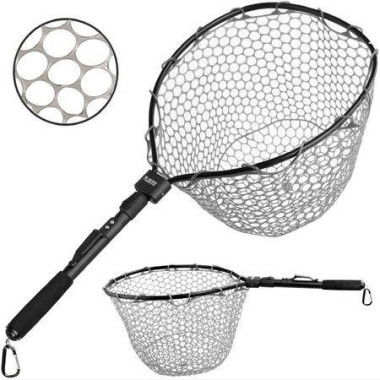 Fly Fishing Net Bass Trout Landing Net Folding Fishing Nets Fresh Water Safe Fish Catching Or Releasing