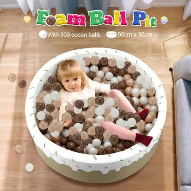 Foam Ball Pit Toy Pool Childrens Soft Play Ground Playpen Fence Fun Activity Centre Babyroom Decoration 300pcs Ocean Balls Kids Indoor Outdoor Barrier