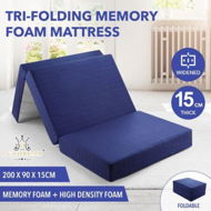 Detailed information about the product Foam Mattress Folding Trifold Portable Sleeping Mat Guest Cushion Sofa Bed Floor Extra Thick Washable Cotton