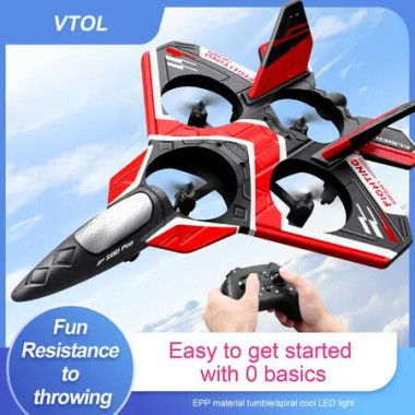 Foam Remote Control Airplanes RC Planes,RC Airplane Fighter Jet with Light,360 Degree Flip Fighter Jet Toy,Stunt Roll,Airplane Toy Gifts Color Red