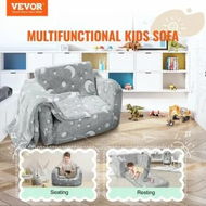 Detailed information about the product Fold-out Kids Sofa, Glow-in-the-Dark Kids Couch Chair, 2-in-1 Children Convertible Sofa to Lounger, Extra Soft Flip-out Toddler Couch for Siting and Sleeping, for Bedroom and Playroom