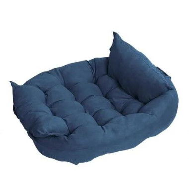 Foldable and Washable Dog Sofa Bed with Calming Effect and Multifunctional Design,Three Forms Blue