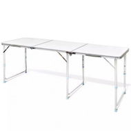 Detailed information about the product Foldable Camping Table Height Adjustable Aluminium 180 X 60 Cm