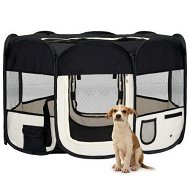 Detailed information about the product Foldable Dog Playpen With Carrying Bag Black 125x125x61 Cm