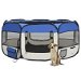 Foldable Dog Playpen with Carrying Bag Blue 145x145x61 cm. Available at Crazy Sales for $169.95