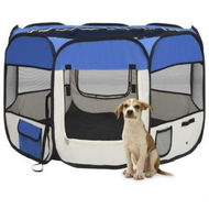 Detailed information about the product Foldable Dog Playpen With Carrying Bag Blue 90x90x58 Cm