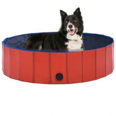 Foldable Dog Swimming Pool Red 120x30 Cm PVC