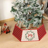 Detailed information about the product Foldable Grid Christmas Tree Collar,Christmas Trees Skirt Apron Ornament,Christmas Tree Ring Bottom Decoration for Halloween Xmas Holiday Party Indoor Outdoor