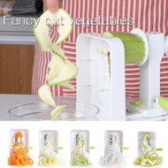 Detailed information about the product Foldable Hand Cranked Kitchen Vegetable Spiralizer With 4 Stainless Steel Blades Creative Veggie Pasta Spaghetti Maker For Onions