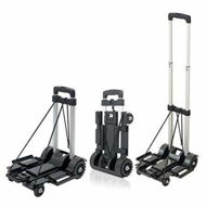 Detailed information about the product Foldable Hand Truck Luggage Cart 4 Wheels Transportation Trolley Aluminum Alloy Portable For Shopping Travel Compact Light Weight