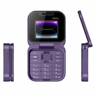 Foldable Mobile Phone for Elderly People Fm Radio Magic Voice Blacklist Speed Dial Vibration 2sim Card for Seniors Easy To Use Color Purple