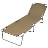 Detailed information about the product Foldable Sunlounger With Adjustable Backrest Taupe