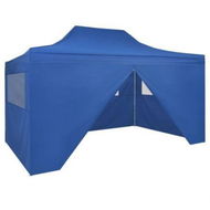 Detailed information about the product Foldable Tent Pop-Up With 4 Side Walls 3x4.5m Blue.