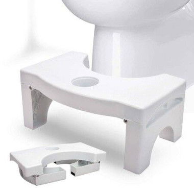 Foldable Toilet Potty Stool,7 Heavy Duty Plastic Portable Squatting Poop Foot Stool with Freshener Space,Bathroom Non-Slip Toilet Assistance Step Stool - Healthy Gifts for Kids Seniors