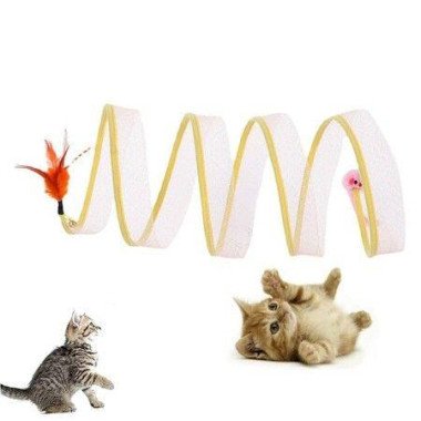 Folded Cat Tunnel Folded Cat Tunnel Spring Folded Cat Tunnel Toy Folded Cat Tunnel For Indoor Cat Tunnel Tube Pet Collapsible Toy
