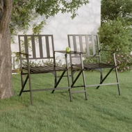 Detailed information about the product Folding 2-Seater Garden Bench 137 cm Black Steel