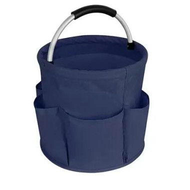 Folding Basket with Handles, Portable Picnic Baskets, Outdoor Beach Baskets, Garden Picking Baskets, Collapsible Bathroom Storage Baskets (Blue)