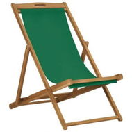 Detailed information about the product Folding Beach Chair Solid Teak Wood Green