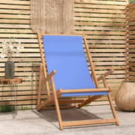 Detailed information about the product Folding Beach Chair Solid Wood Teak Blue