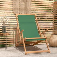 Detailed information about the product Folding Beach Chair Solid Wood Teak Green