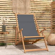 Detailed information about the product Folding Beach Chair Solid Wood Teak Grey