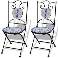 Detailed information about the product Folding Bistro Chairs 2 Pcs Ceramic Blue And White