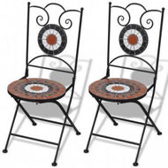 Detailed information about the product Folding Bistro Chairs 2 Pcs Ceramic Terracotta And White