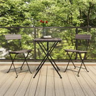 Detailed information about the product Folding Bistro Chairs 2 Pcs Grey Poly Rattan And Steel