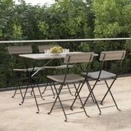 Detailed information about the product Folding Bistro Chairs 4 pcs Grey Poly Rattan and Steel