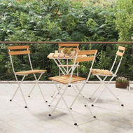 Detailed information about the product Folding Bistro Chairs 4 Pcs Solid Wood Acacia And Steel